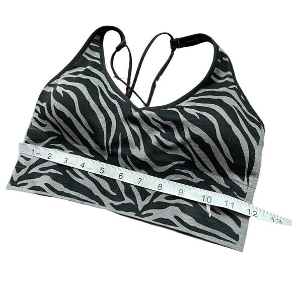 PUMA Gray and Black Zebra Cross-back Sports Bra - Picture 9 of 12